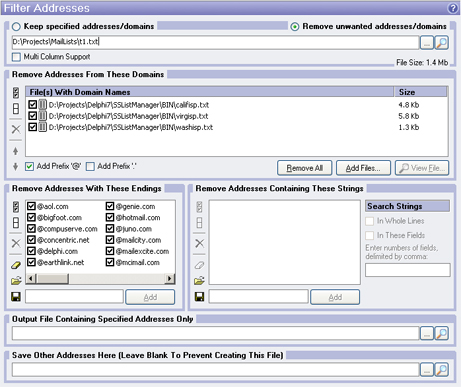 Filter Addresses