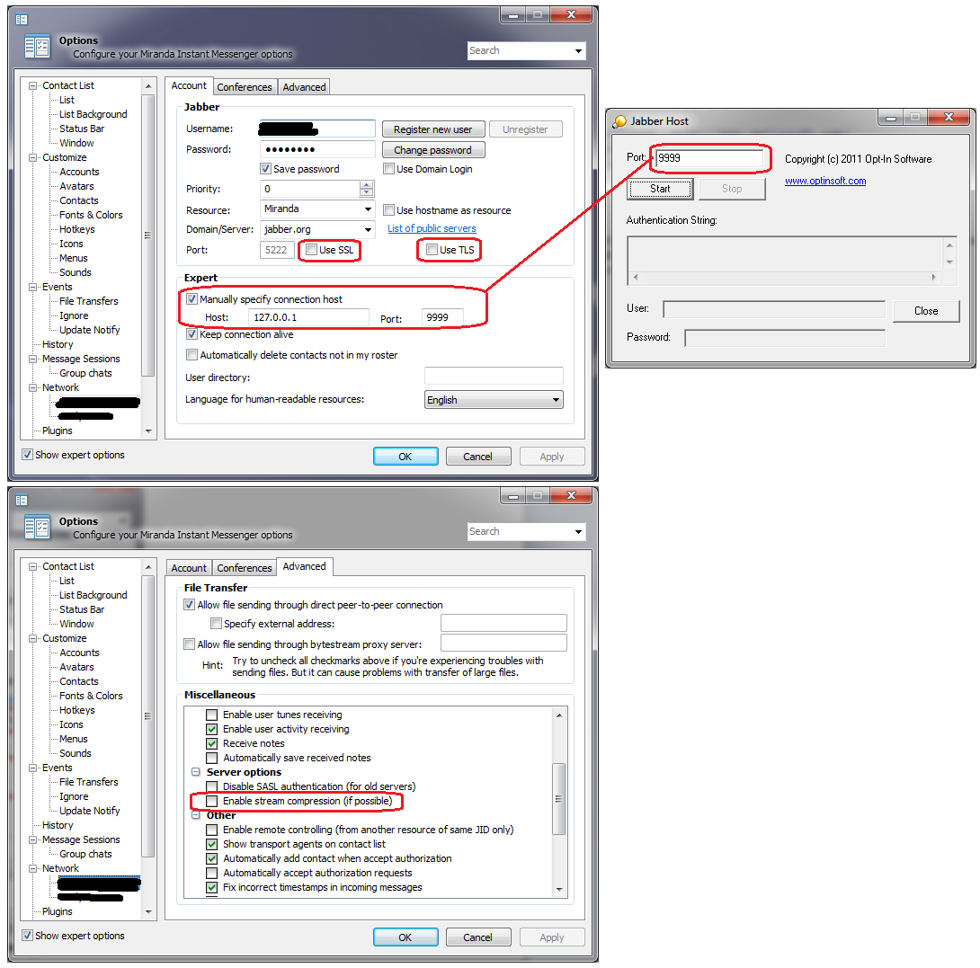 Jabber password recovery for Miranda IM users